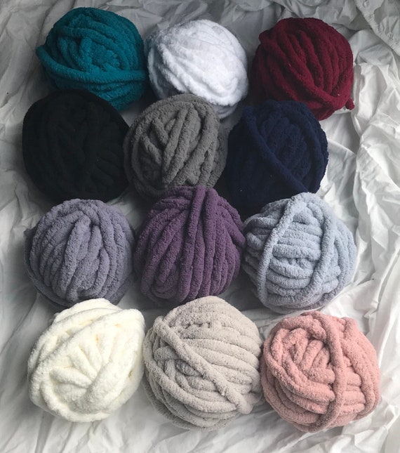 Super Chunky Knit Chenille Yarn Chenille Blanket Yarn | Etsy
