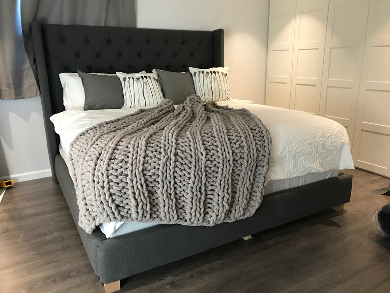 DIY Chunky Knit Chenille Blanket Kit Chenille Yarn for Arm Etsy