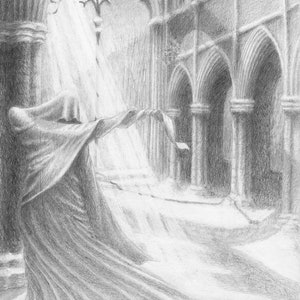 Ghost in moon light blank greeting card, 7"x5"