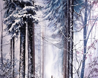 Reprodution aquarelle - Winter is coming