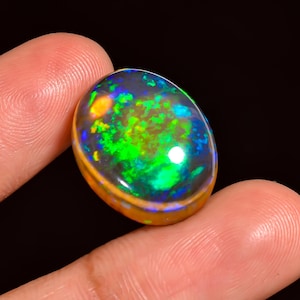 Ethiopian Opal Top Grade Quality 100% Natural Welo Fire Ethiopian Opal Cabochon Gemstone For Making Jewelry 14 Ct. 19X15X8 mm AQ-824