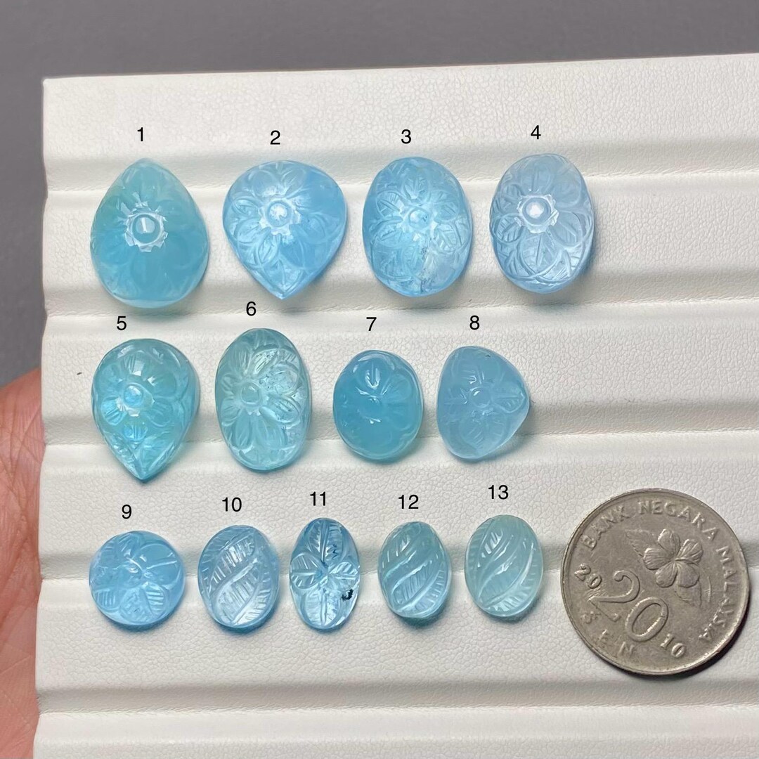 Sky Blue Topaz Carving A One Quality 100% Natural Blue Topaz Carving ...