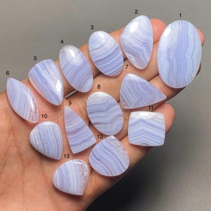 Blue Lace Agate A One Quality 100% Natural Blue Lace Agate Cabochon Loose Gemstone For Making Jewelry Code MI-581