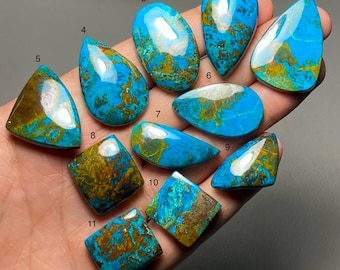 Chrysocolla A One Quality 100% Natural Chrysocolla Cabochon Loose Gemstone For Making Jewelry Code MI-351