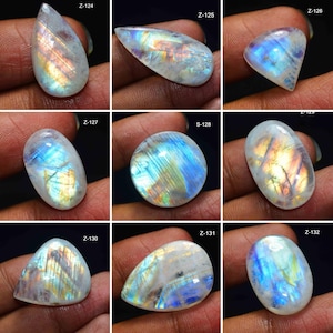 Rainbow Moonstone A One Quality 100% Natural Rainbow Moonstone Cabochon Loose Gemstone For Making Jewelry