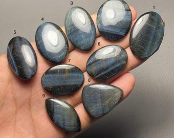 Blue Tiger Eye A One Quality 100% Natural Tiger Eye Cabochon Loose Gemstone For Making Jewelry Code MI-826