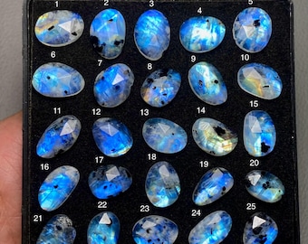 Tourmaline In Moonstone Rose Cut A One Quality 100% Natural Rainbow Moonstone Rose Cut Loose Gemstone For Making Jewelry Code MI-316
