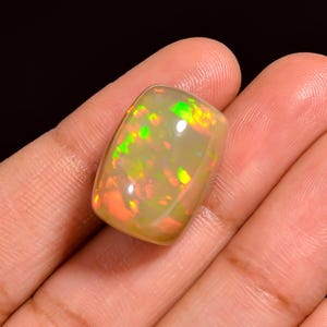 Ethiopian Opal Top Grade Quality 100% Natural Welo Fire Ethiopian Opal Cabochon Gemstone For Making Jewelry 18.5 Ct 19X13X12mm AQ-813