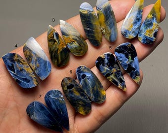 Pietersite Pair A One Quality 100% Natural Pietersite Cabochon Loose Gemstone For Making Earring Code MI-401