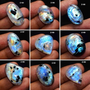 Rainbow Moonstone A One Quality 100% Natural Rainbow Moonstone Cabochon Loose Gemstone For Making Jewelry