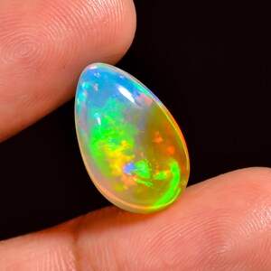 Ethiopian Opal Top Grade Quality 100% Natural Welo Fire Ethiopian Opal Cabochon Gemstone For Making Jewelry 6.5 Ct. 16X10X7 mm AQ-827