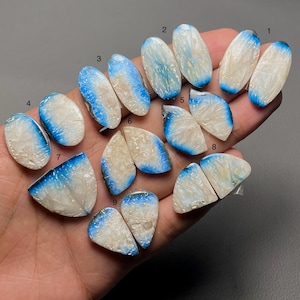 Blue ice Glacierite Pair A One Quality Blue ice Glacierite Cabochon Loose Gemstone For Making Earring Code MI-650