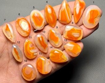 Lake Superior Agate A One Quality 100% Natural Lake Superior Agate Cabochon Loose Gemstone For Making Jewelry Code MI-1466