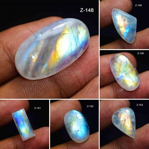 Rainbow Moonstone A One Quality 100% Natural Rainbow Moonstone Cabochon Loose Gemstone For Making Jewelry