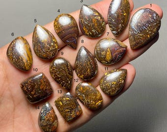 Australian Boulder Opal A One Quality 100% Natural Boulder Opal Cabochon Loose Gemstone For Making Jewelry Code MI-1001