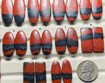 Rare Pattern Sonora Sunrise Pair A One Quality 100% Natural Sonora Sunrise  Cabochon Loose Gemstone For Making Earring Code MI-253
