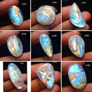 Rainbow Moonstone A One Quality 100% Natural Rainbow Moonstone Cabochon Loose Gemstone For Making Jewelry