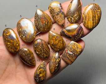 Australian Boulder Opal A One Quality 100% Natural Boulder Opal Cabochon Loose Gemstone For Making Jewelry Code MI-1000