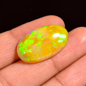 Ethiopian Opal Top Grade Quality 100% Natural Welo Fire Ethiopian Opal Cabochon Gemstone For Making Jewelry 12.5 Ct 24X14X6 mm AQ-866