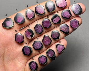 Ruby Trapiche Slice A One Quality 100% Natural Ruby Trapiche Cabochon Loose Gemstone For Making Jewelry Code MI-782