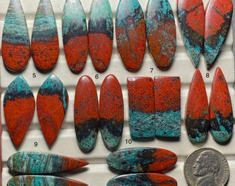 Rare Sonora Sunrise Pair A One Quality 100% Natural Sonora Sunrise  Cabochon Loose Gemstone For Making Earring Code MI-250