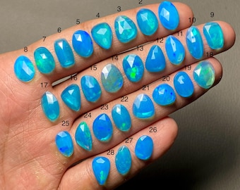 Opal etiopski Paraiba, barwiony, szlif róży, opal ogniowy, jakość jednego, cięty, luźny kamień szlachetny (do wyrobu biżuterii), kod MI-2039