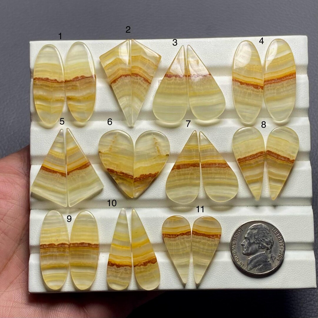 Banded Calcite Pair A One Quality 100% Natural Banded Calcite Cabochon ...