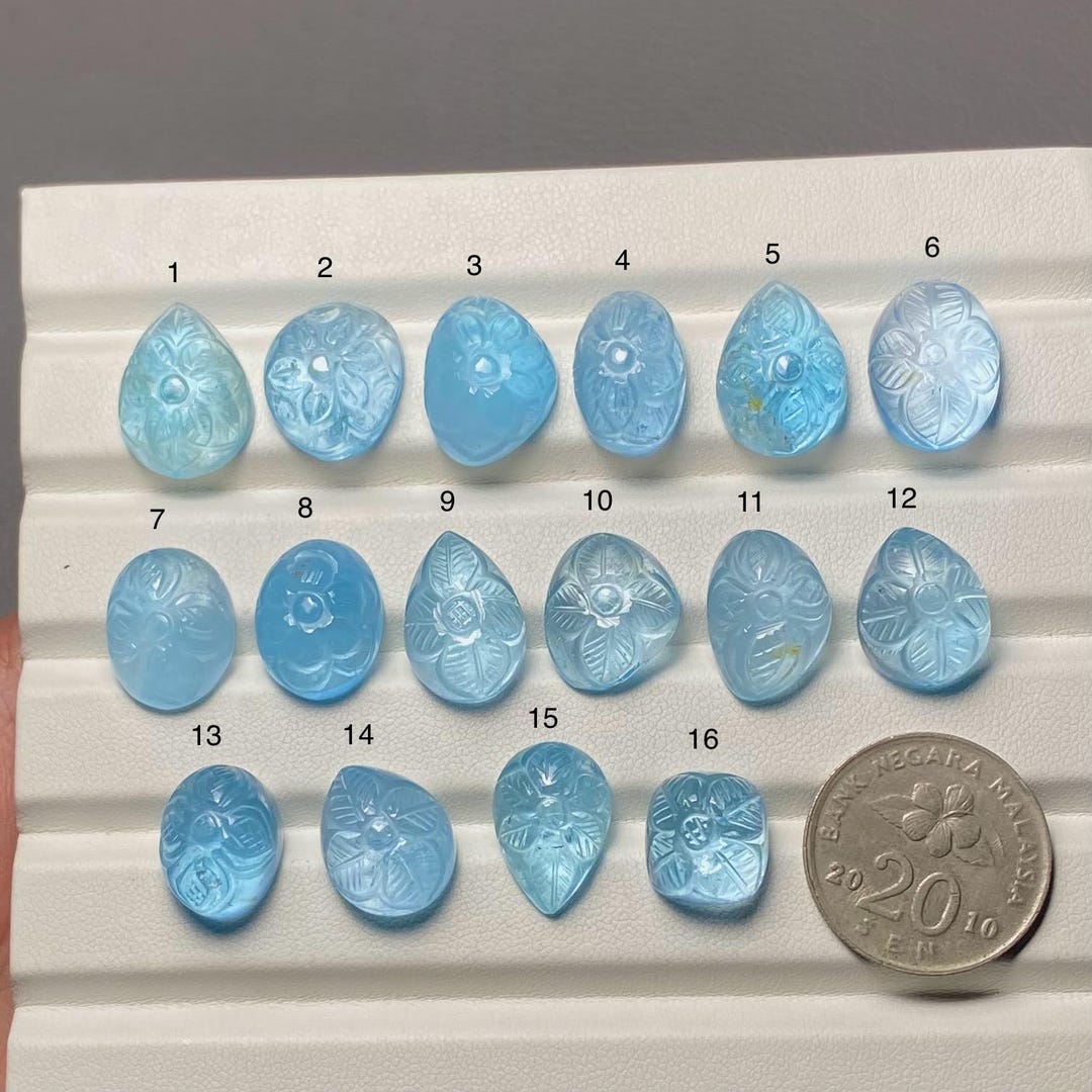Sky Blue Topaz Carving A One Quality 100% Natural Blue Topaz Carving ...