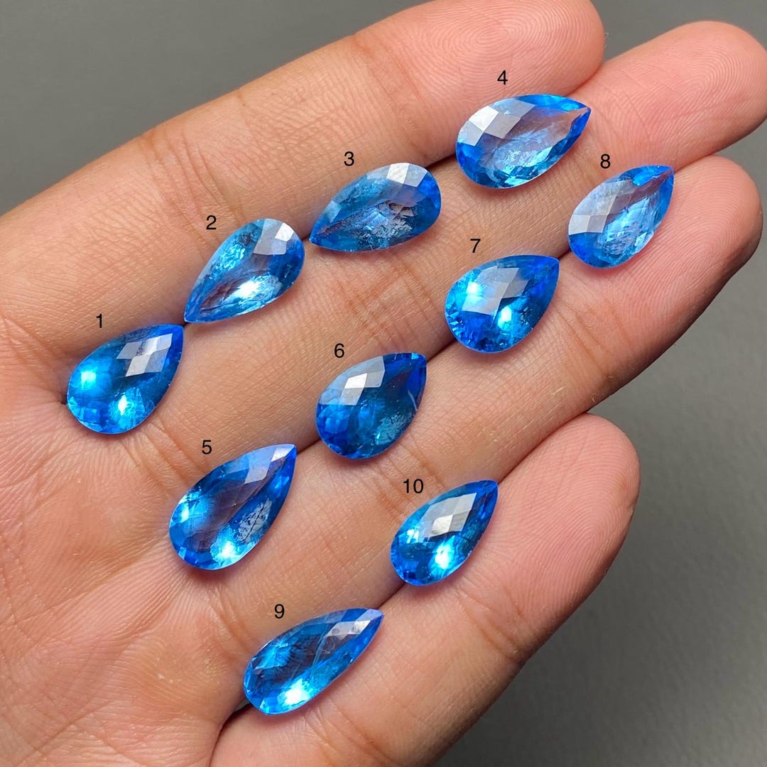 Swiss Blue Topaz Checker Cut A One Quality Blue Topaz Cut Loose ...