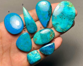 Chrysocolla A One Quality 100% Natural Chrysocolla Cabochon Loose Gemstone For Making Jewelry Code MI-1327