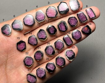 Tranche de trapiche rubis de qualité unique, pierre précieuse en vrac de trapiche rubis 100% naturelle de qualité unique pour la fabrication de bijoux Code MI-783
