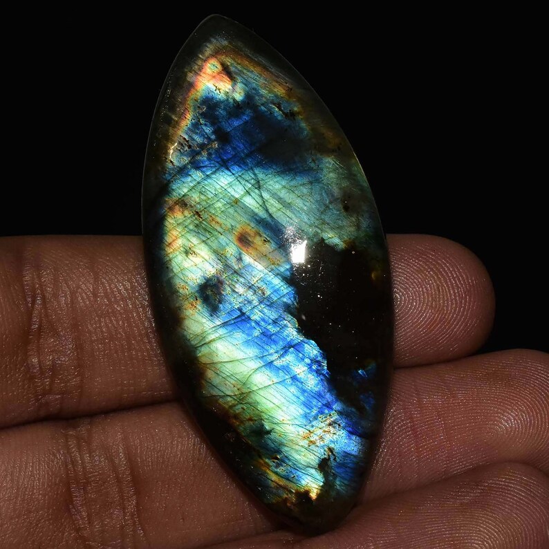 Labradorite Gemstone Spectrolite Gemstone 50/% Off Very Rare Natural Spectrolite Labradorite Cabochon Gemstones 54x25x6 MM 72.25 Crt P2711