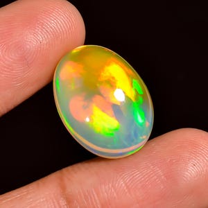 Ethiopian Opal Top Grade Quality 100% Natural Welo Fire Ethiopian Opal Cabochon Gemstone For Making Jewelry 9.5 Ct. 17X13X7 mm AQ-836