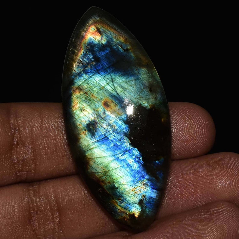 Labradorite Gemstone Spectrolite Gemstone 50/% Off Very Rare Natural Spectrolite Labradorite Cabochon Gemstones 54x25x6 MM 72.25 Crt P2711