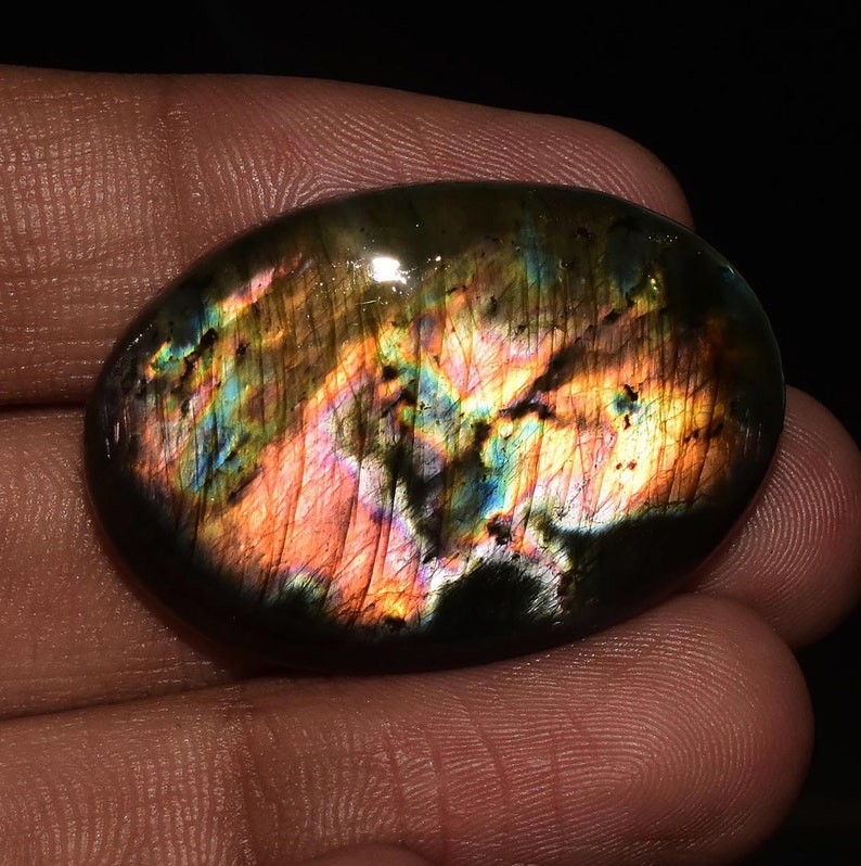 50/% Off Rare Natural Spectrolite Labradorite Cabochon Gemstones 35x24x7 MM 48.25 Crt P3687 Labradorite Gemstone Spectrolite Gemstone