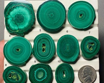 Malachite Slice A One Quality 100% Natural Malachite Slice Loose Gemstone For Making Jewelry Code MI-1997