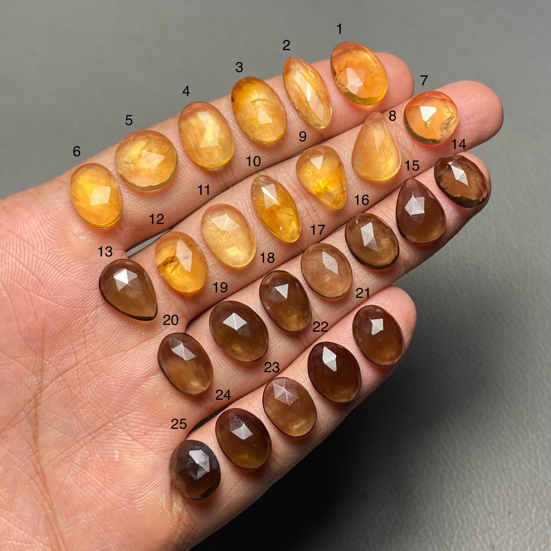 スモーキークォーツ＆シトリン ローズカット A 100%天然スモーキー