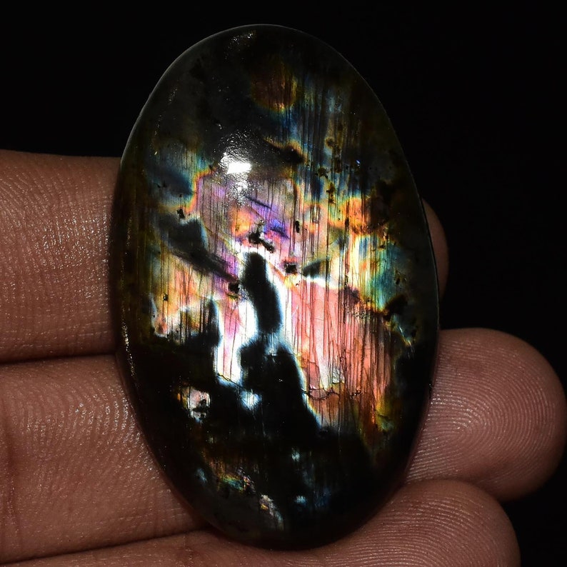 Gemstones 44x27x7 MM 76.35 Crt P2712 Labradorite Gemstone 50/% Off Very Rare Natural Spectrolite Labradorite Cabochon Spectrolite Gemstone