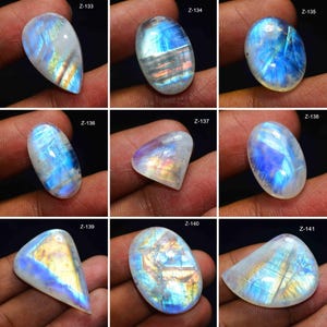 Rainbow Moonstone A One Quality 100% Natural Rainbow Moonstone Cabochon Loose Gemstone For Making Jewelry