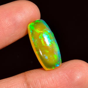 Ethiopian Opal Top Grade Quality 100% Natural Welo Fire Ethiopian Opal Cabochon Gemstone For Making Jewelry 5.5 Ct. 18X8X5 mm AQ-862