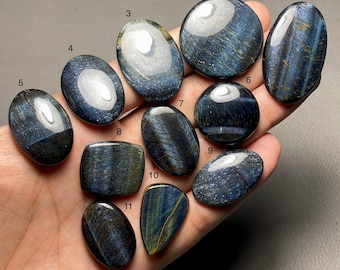 Blue Tiger Eye A One Quality 100% Natural Tiger Eye Cabochon Loose Gemstone For Making Jewelry Code MI-1241