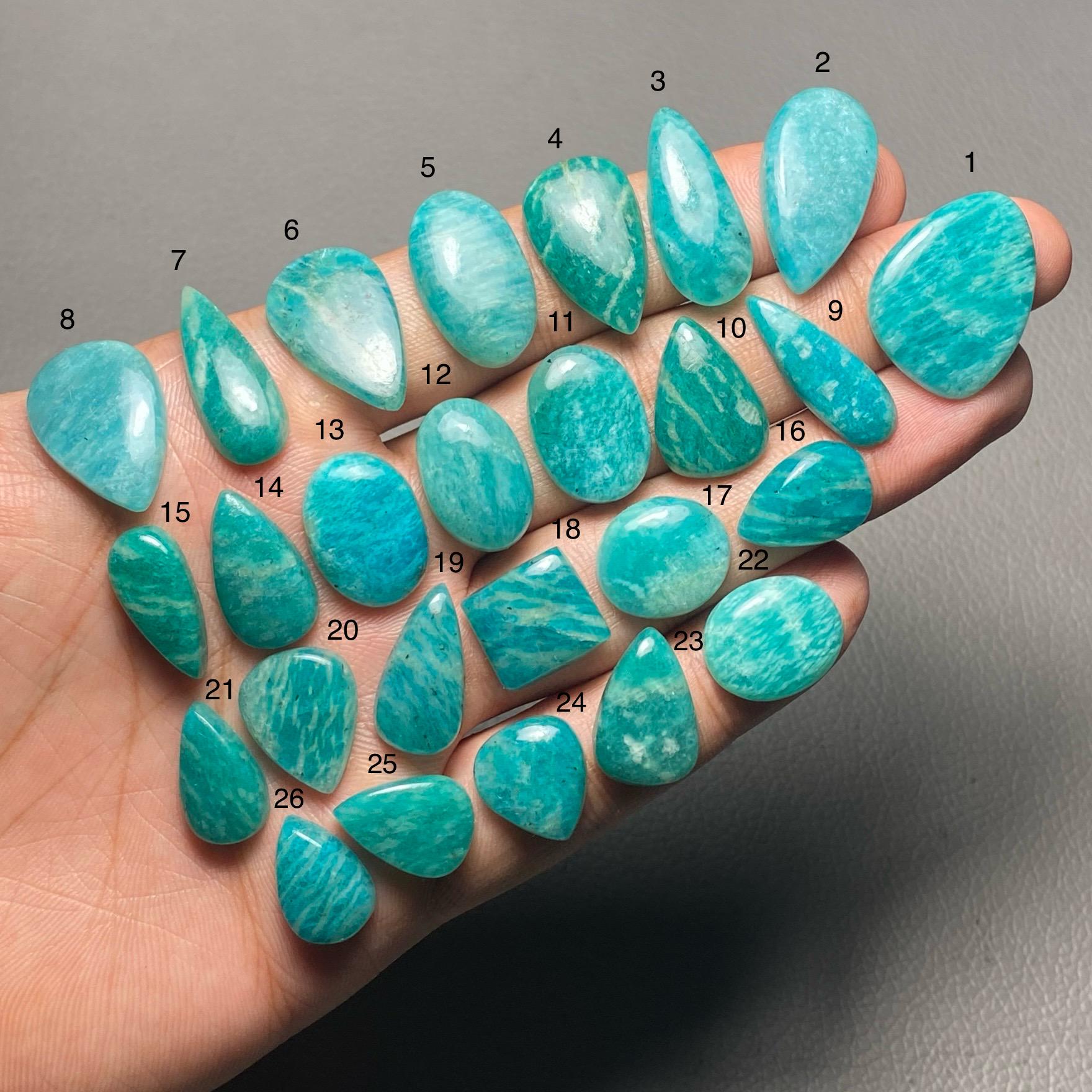 アマゾナイト A 100%天然アマゾナイトカボションルース宝石