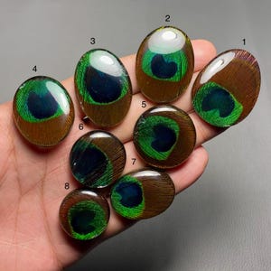 Peacock Feather & Crystal Doublet A One Quality Crystal Doublet Cabochon Loose Gemstone For Making Jewelry MI-95