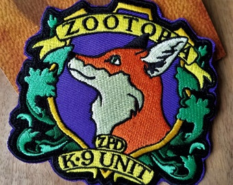 ZPD K-9 Unit- Inspired by Disney's Zootopia - Large 4 inch Appliques Patch