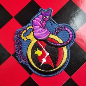 Disney&#39;s Alice In Wonderland Inspired Applique Patch - Cheshire Cat - Large 4 inch Appliques Patch