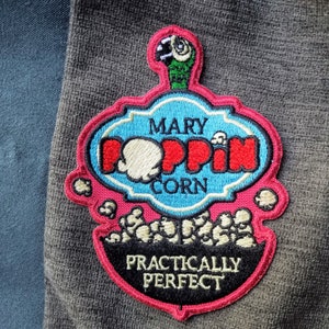 Disney's Mary Poppins Inspired Applique Patch - Mary Poppin' Corn - Large 4 inch Appliques Patch
