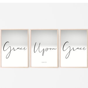 Grace Upon Grace | Christian Wall Décor | Christian Artwork | Printable Art | Digital Art | Printable Download | Christian Gifts Idea