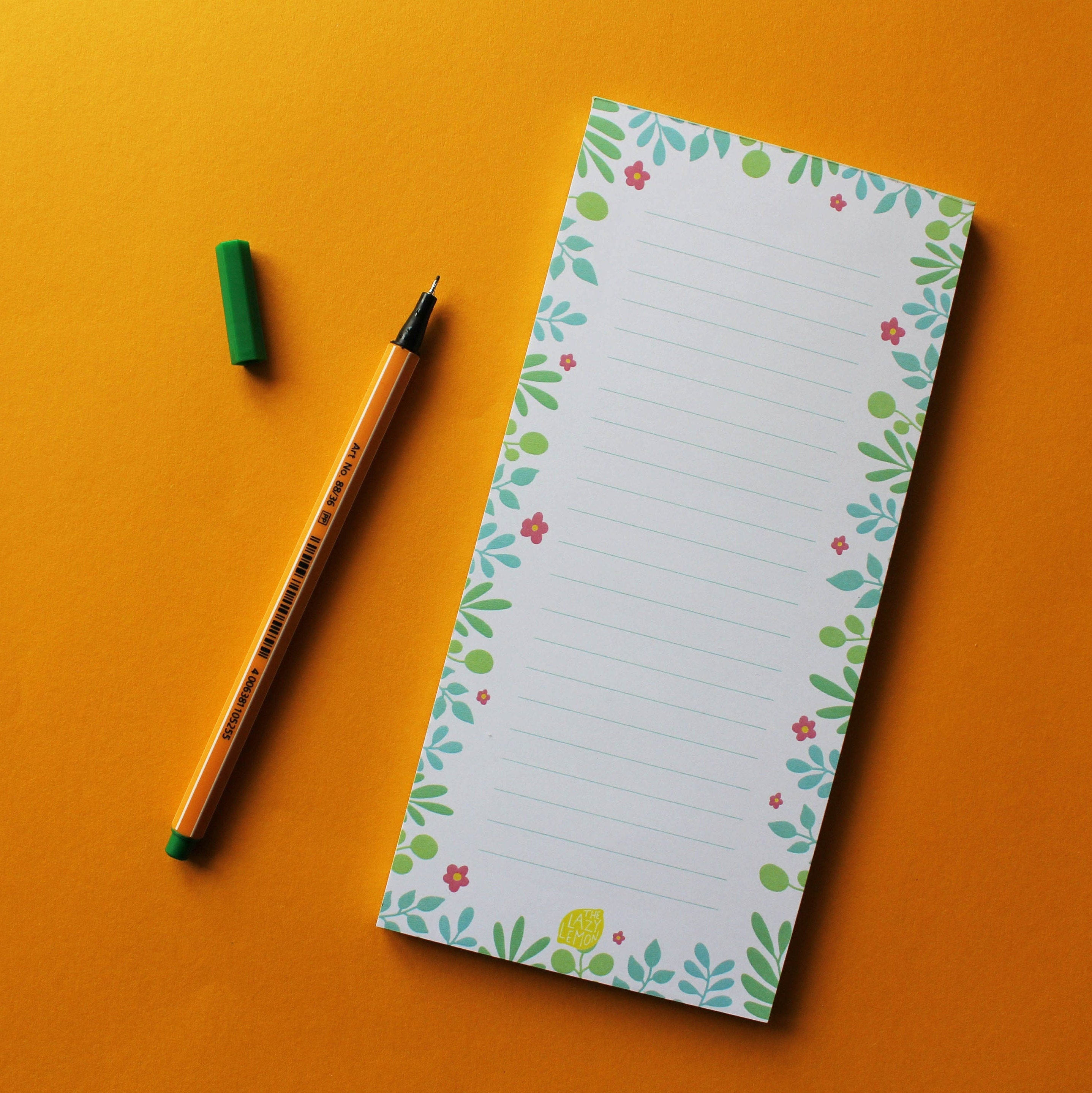 Floral Lined Notepad DL Tear off Pad Etsy UK
