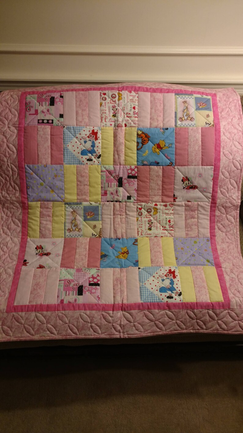 Baby Girls Quilt Hand Quilted Girls Quilt Etsy