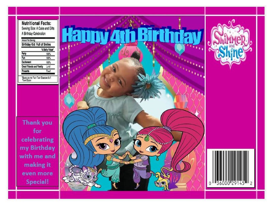DIY PDF Printable Template Shimmer and Shine Themed Treat Bag Potato ...